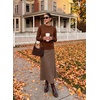 image:imageSidefeel Womens Ruffle Mock Neck Pullover SweatersTawny