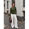 image:imageSidefeel Womens Ruffle Mock Neck Pullover SweatersVineyard Green