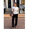image:imageSidefeel Womens Ruffle Mock Neck Pullover SweatersWhite