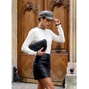 image:imageSidefeel Womens Ruffle Mock Neck Pullover SweatersWhite