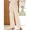 image:imageSidefeel Womens Wide Leg Corduroy Pants High Waitsed Elastic Waist TrousersBeige