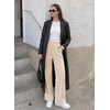 image:imageSidefeel Womens Wide Leg Corduroy Pants High Waitsed Elastic Waist TrousersBeige
