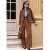 image:imageSidefeel Womens Wide Leg Corduroy Pants High Waitsed Elastic Waist TrousersDesert Gold