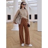 image:imageSidefeel Womens Wide Leg Corduroy Pants High Waitsed Elastic Waist TrousersDesert Gold