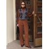 image:imageSidefeel Womens Wide Leg Corduroy Pants High Waitsed Elastic Waist TrousersDesert Gold