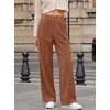 image:imageSidefeel Womens Wide Leg Corduroy Pants High Waitsed Elastic Waist TrousersDesert Gold