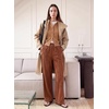 image:imageSidefeel Womens Wide Leg Corduroy Pants High Waitsed Elastic Waist TrousersDesert Gold