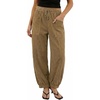 image:imageSidefeel Womens Drawstring Corduroy Barrel PantsKhaki