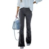 image:imageSidefeel Womens Elastic Waist Flare Corduroy Pants Large Gray