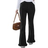 image:imageSidefeel Womens High Waisted Ruffle Flare Corduroy PantsBlack