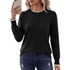 image:imageSidefeel Womens Ruffle Mock Neck Pullover SweatersBlack