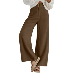 image:imageSidefeel Corduroy Pants Women with Pockets 2026 Fall ClothesBrown