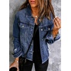 image:imageSidefeel Denim Jacket for Women Cropped Jean Jacket Trendy ShacketA 1 Blue