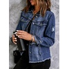 image:imageSidefeel Denim Jacket for Women Cropped Jean Jacket Trendy ShacketA 1 Blue