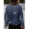 image:imageSidefeel Denim Jacket for Women Cropped Jean Jacket Trendy ShacketA 1 Blue