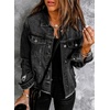 image:imageSidefeel Denim Jacket for Women Cropped Jean Jacket Trendy ShacketA Black