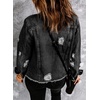 image:imageSidefeel Denim Jacket for Women Cropped Jean Jacket Trendy ShacketA Black
