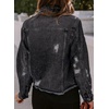 image:imageSidefeel Denim Jacket for Women Cropped Jean Jacket Trendy ShacketA Black