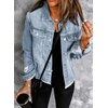 image:imageSidefeel Denim Jacket for Women Cropped Jean Jacket Trendy ShacketA Sky Blue