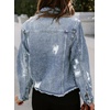image:imageSidefeel Denim Jacket for Women Cropped Jean Jacket Trendy ShacketA Sky Blue