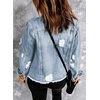 image:imageSidefeel Denim Jacket for Women Cropped Jean Jacket Trendy ShacketA Sky Blue