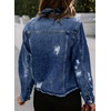 image:imageSidefeel Denim Jacket for Women Cropped Jean Jacket Trendy ShacketBluing