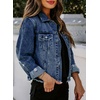 image:imageSidefeel Denim Jacket for Women Cropped Jean Jacket Trendy ShacketBluing