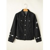 image:imageSidefeel Denim Jacket for Women Cropped Jean Jacket Trendy ShacketDeep Black