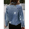 image:imageSidefeel Denim Jacket for Women Cropped Jean Jacket Trendy ShacketIceland Blue