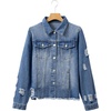 image:imageSidefeel Denim Jacket for Women Cropped Jean Jacket Trendy ShacketIceland Blue