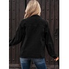 image:imageSidefeel Denim Jacket for Women Oversized Ruffle Jean Jacket ShacketBlack
