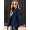 image:imageSidefeel Denim Jacket for Women Oversized Ruffle Jean Jacket ShacketBluing