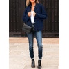 image:imageSidefeel Denim Jacket for Women Oversized Ruffle Jean Jacket ShacketBluing