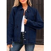 image:imageSidefeel Denim Jacket for Women Oversized Ruffle Jean Jacket ShacketBluing