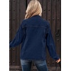 image:imageSidefeel Denim Jacket for Women Oversized Ruffle Jean Jacket ShacketBluing