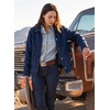 image:imageSidefeel Denim Jacket for Women Oversized Ruffle Jean Jacket ShacketBluing