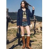 image:imageSidefeel Denim Jacket for Women Oversized Ruffle Jean Jacket ShacketBluing