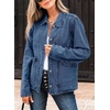 image:imageSidefeel Denim Jacket for Women Oversized Ruffle Jean Jacket ShacketLight Blue