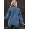 image:imageSidefeel Denim Jacket for Women Oversized Ruffle Jean Jacket ShacketLight Blue