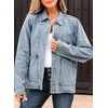 image:imageSidefeel Denim Jacket for Women Oversized Ruffle Jean Jacket ShacketMyosotis