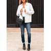 image:imageSidefeel Denim Jacket for Women Oversized Ruffle Jean Jacket ShacketWhite