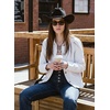 image:imageSidefeel Denim Jacket for Women Oversized Ruffle Jean Jacket ShacketWhite