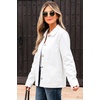 image:imageSidefeel Denim Jacket for Women Oversized Ruffle Jean Jacket ShacketWhite