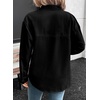 image:imageSidefeel Women Denim Shirts Oversized Long Sleeve Button Down Blouse TopBlack