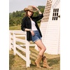 image:imageSidefeel Women Denim Shirts Oversized Long Sleeve Button Down Blouse TopBlack
