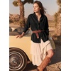 image:imageSidefeel Women Denim Shirts Oversized Long Sleeve Button Down Blouse TopBlack
