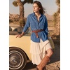 image:imageSidefeel Women Denim Shirts Oversized Long Sleeve Button Down Blouse TopBlue