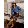 image:imageSidefeel Women Denim Shirts Oversized Long Sleeve Button Down Blouse TopBlue