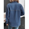image:imageSidefeel Women Denim Shirts Oversized Long Sleeve Button Down Blouse TopBlue