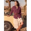 image:imageSidefeel Women Denim Shirts Oversized Long Sleeve Button Down Blouse TopBurgundy